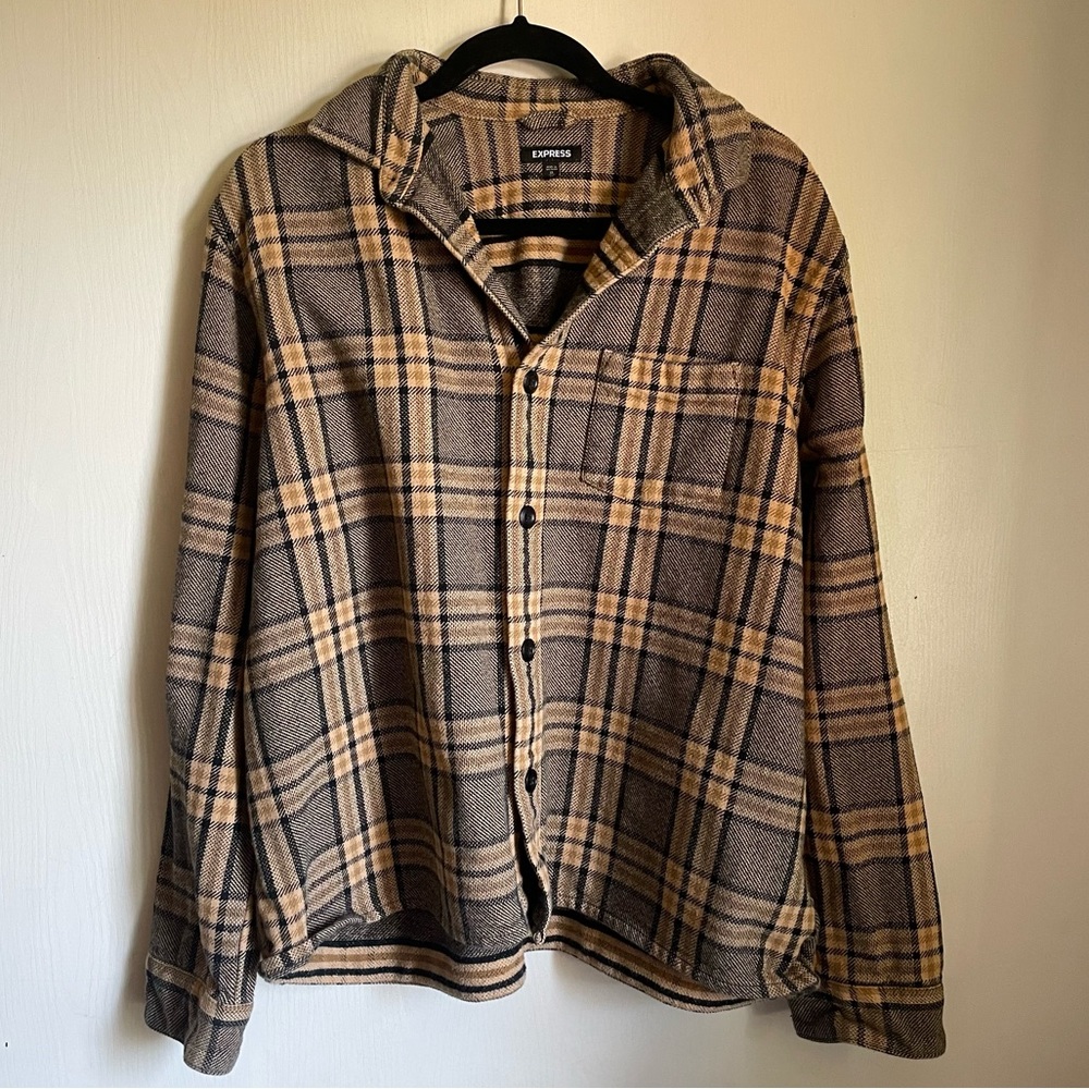 Express Plaid Cotton Button Down - image 3